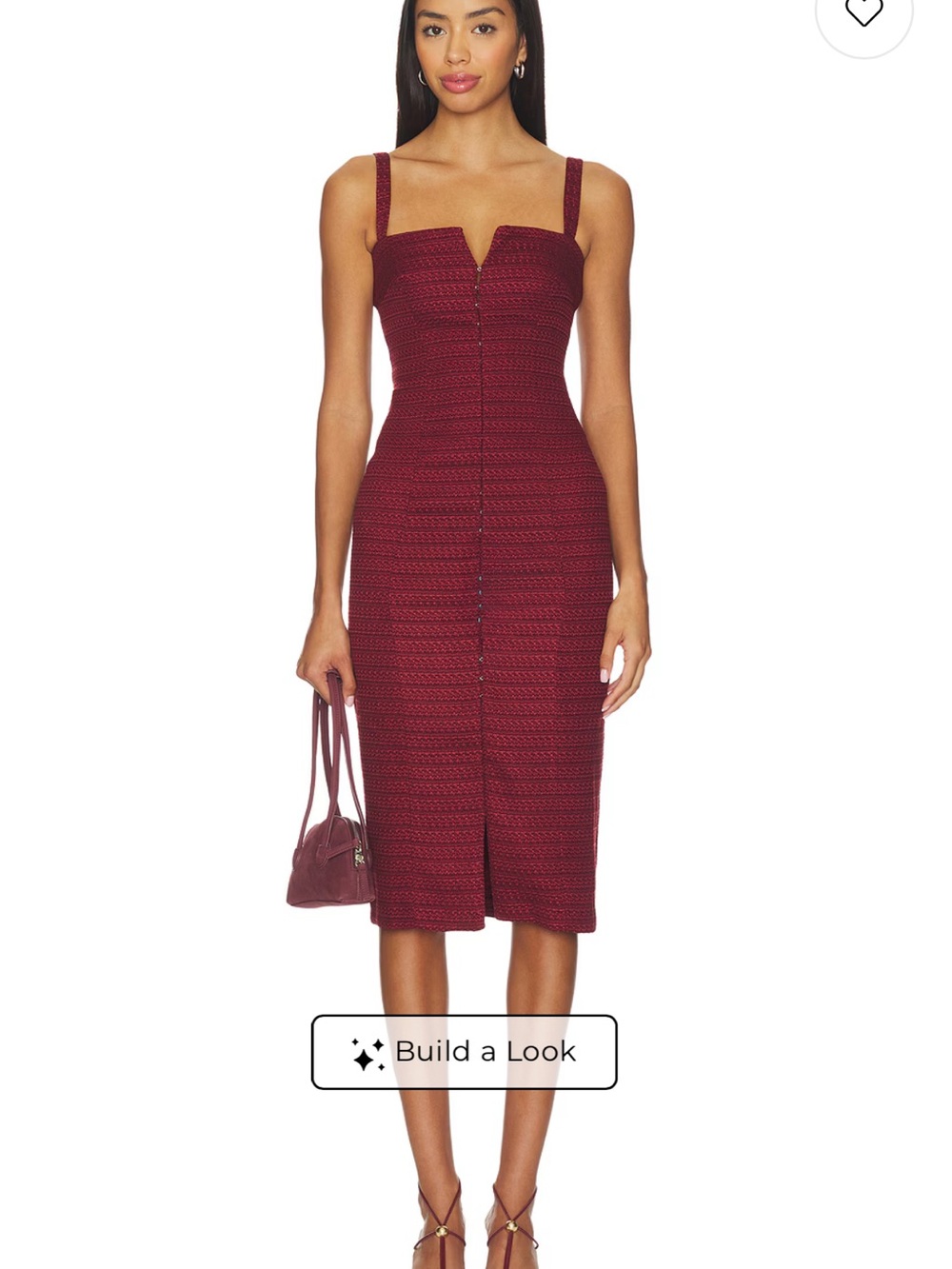 Amanda Uprichard Burgundy Midi Sheath Dress
